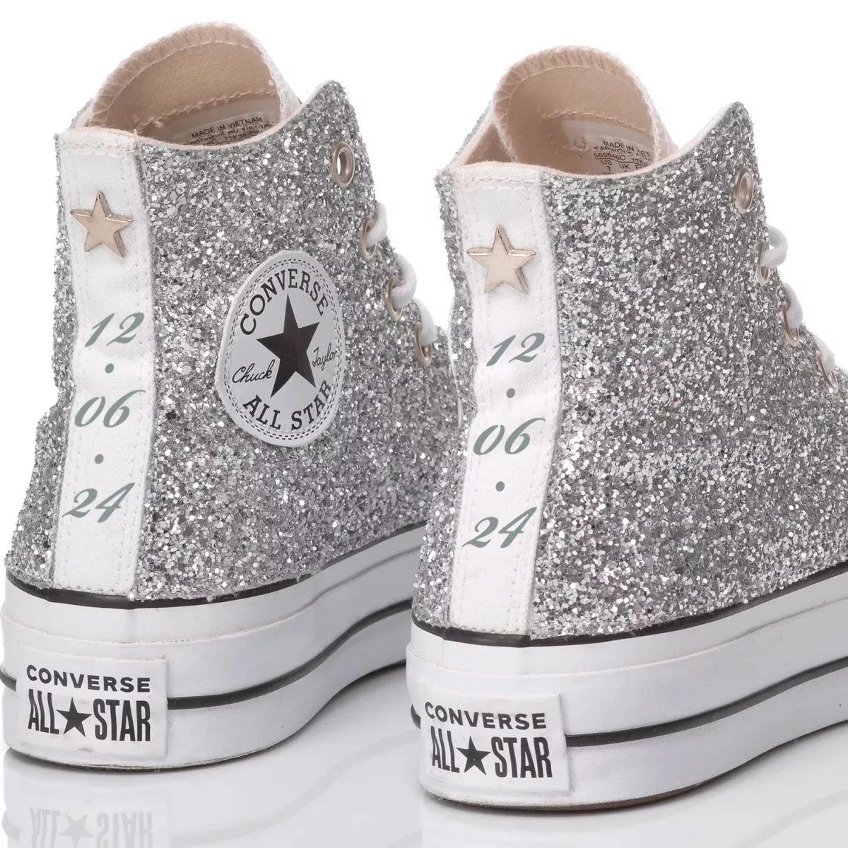 Converse Platform Glitter Argento - Barrile donna