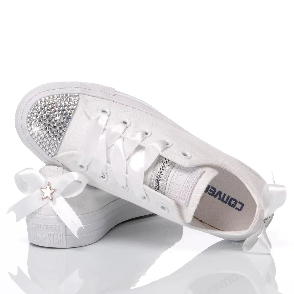 Converse Swarovski Lady White Ox - Barrile donna