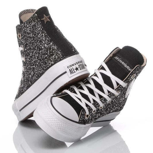 Converse Platform Glitter Nero - Barrile donna