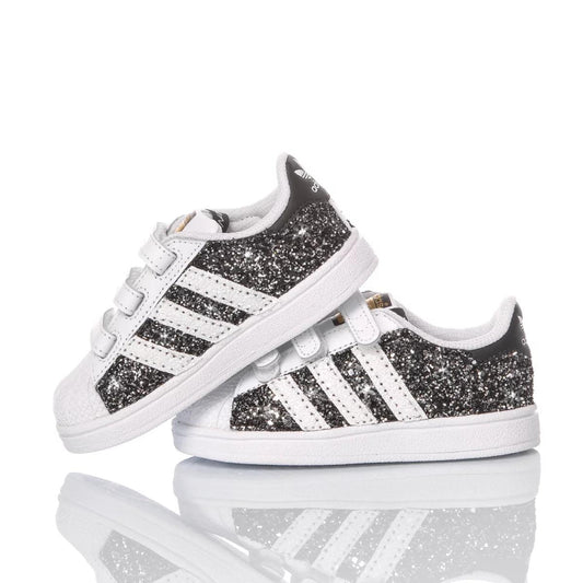 Adidas Superstar Baby Glitter Black - Barrile donna