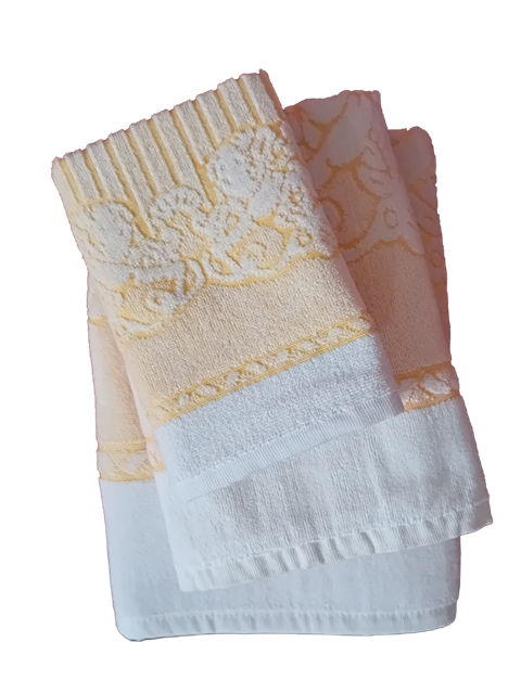 Set Spugna Angioletti 1+1 in Cotone Egiziano Jacquard - Barrile donna