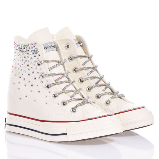 Converse Wedge Swarovski White - Barrile donna