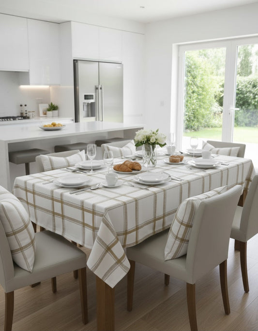 Tovaglia ZAFFIRO Cotone Jacquard Oro & Bronzo - Prodotto Artigianale Made in Italy - Barrile donna