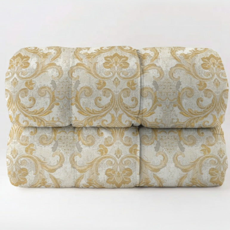 Trapunta Diamante Matrimoniale Jacquard Panna e Oro 270x270 cm | Invernale 350 gr - Barrile donna