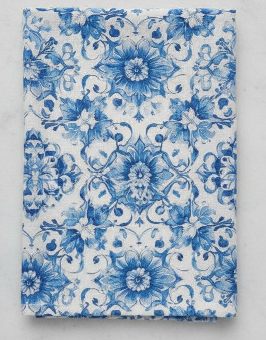 Set 3 Strofinacci in Cotone Drill "Mediterraneo" | Fantasia Blu e Bianco - Barrile donna