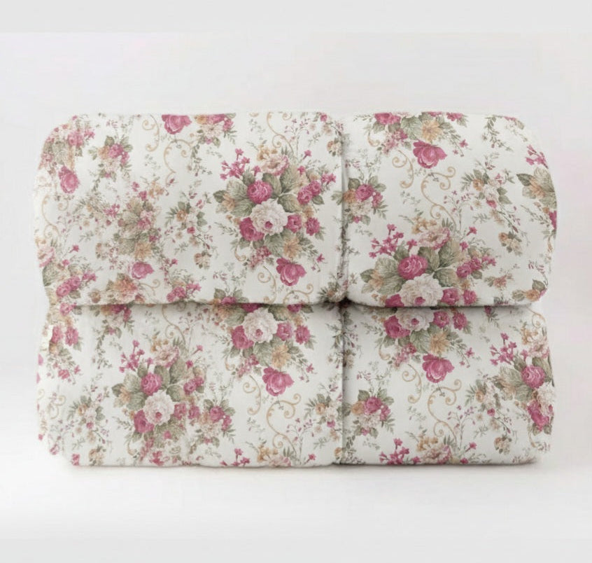 Trapunta Tea Matrimoniale in Cotone Stampa Rose 270x270 cm - Barrile donna