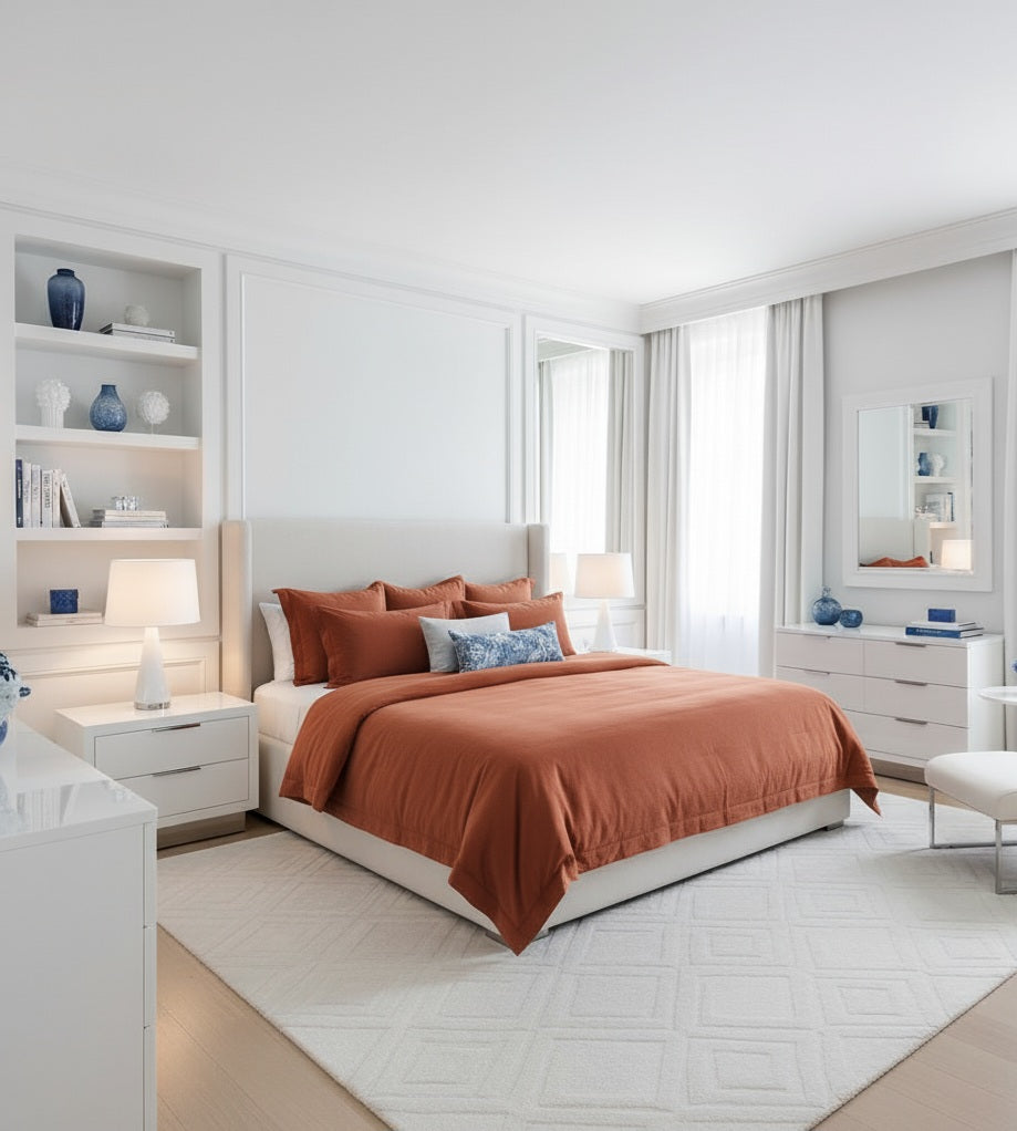 Copripiumino Linea Area – Percalle di Cotone Tinta Unita - Barrile donna