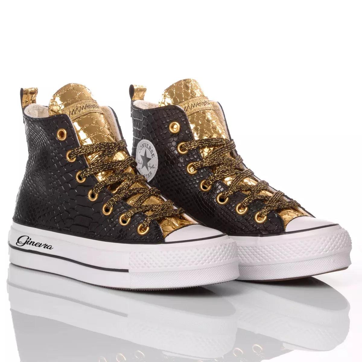 Converse Platform Snake Black/Gold - Barrile donna