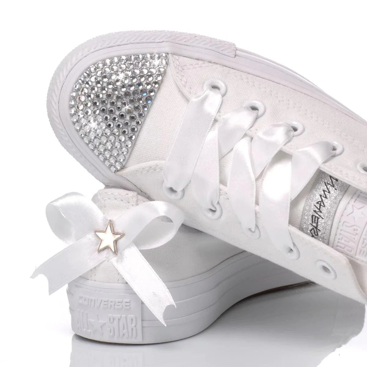 Converse Swarovski Lady White Ox - Barrile donna