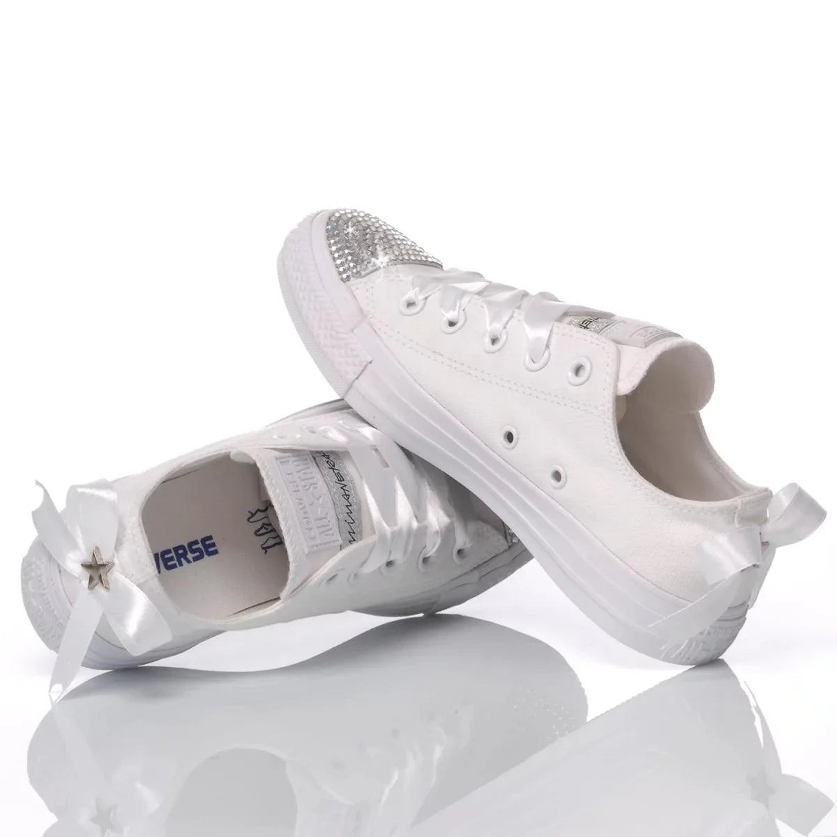 Converse Swarovski Lady White Ox - Barrile donna