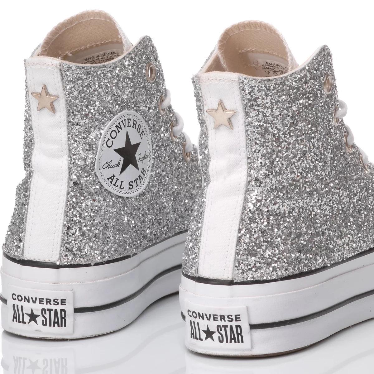 Converse Platform Glitter Argento - Barrile donna