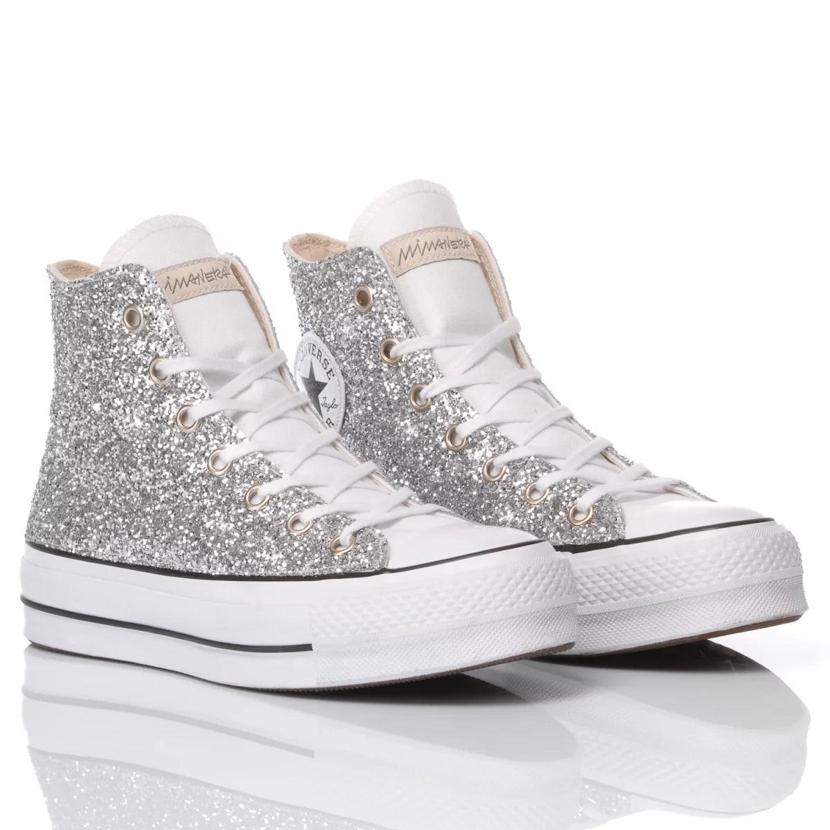 Converse Platform Glitter Argento - Barrile donna