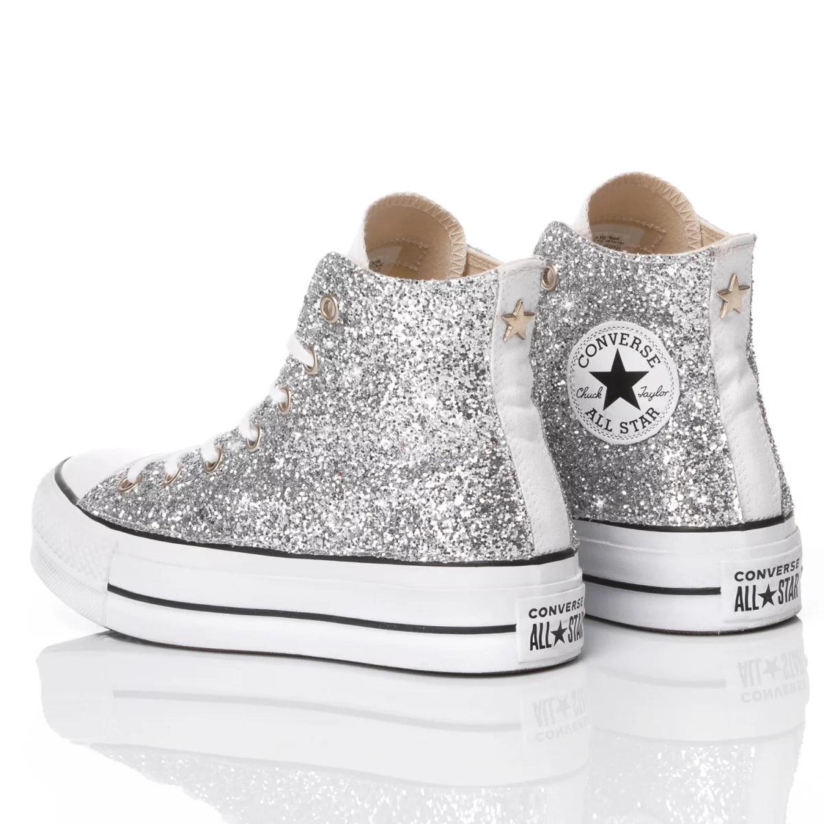 Converse Platform Glitter Argento - Barrile donna