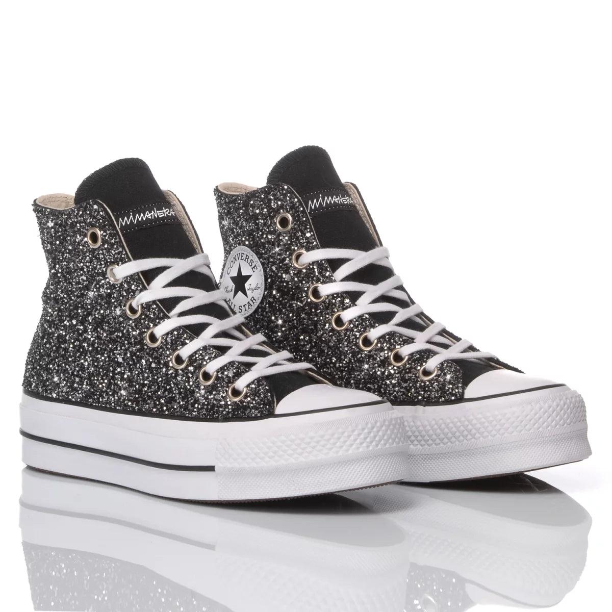 Converse Platform Glitter Nero - Barrile donna