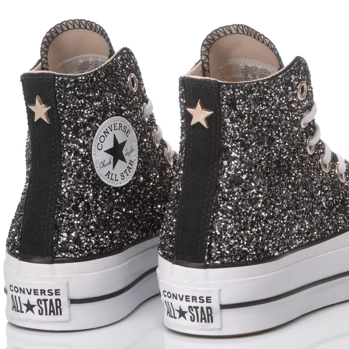 Converse Platform Glitter Nero - Barrile donna