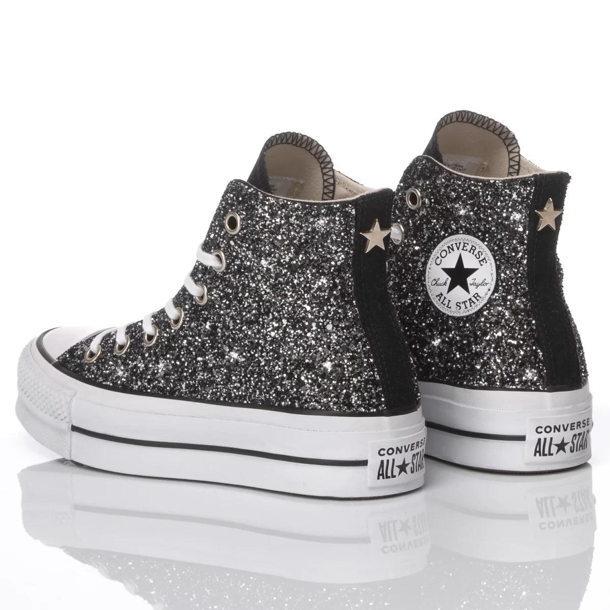 Converse Platform Glitter Nero - Barrile donna