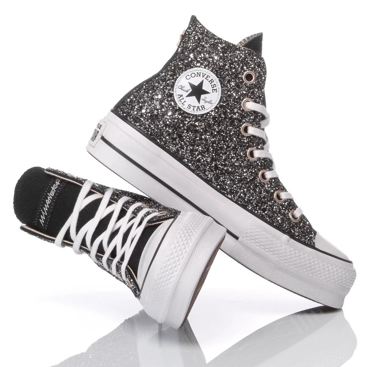 Converse Platform Glitter Nero - Barrile donna