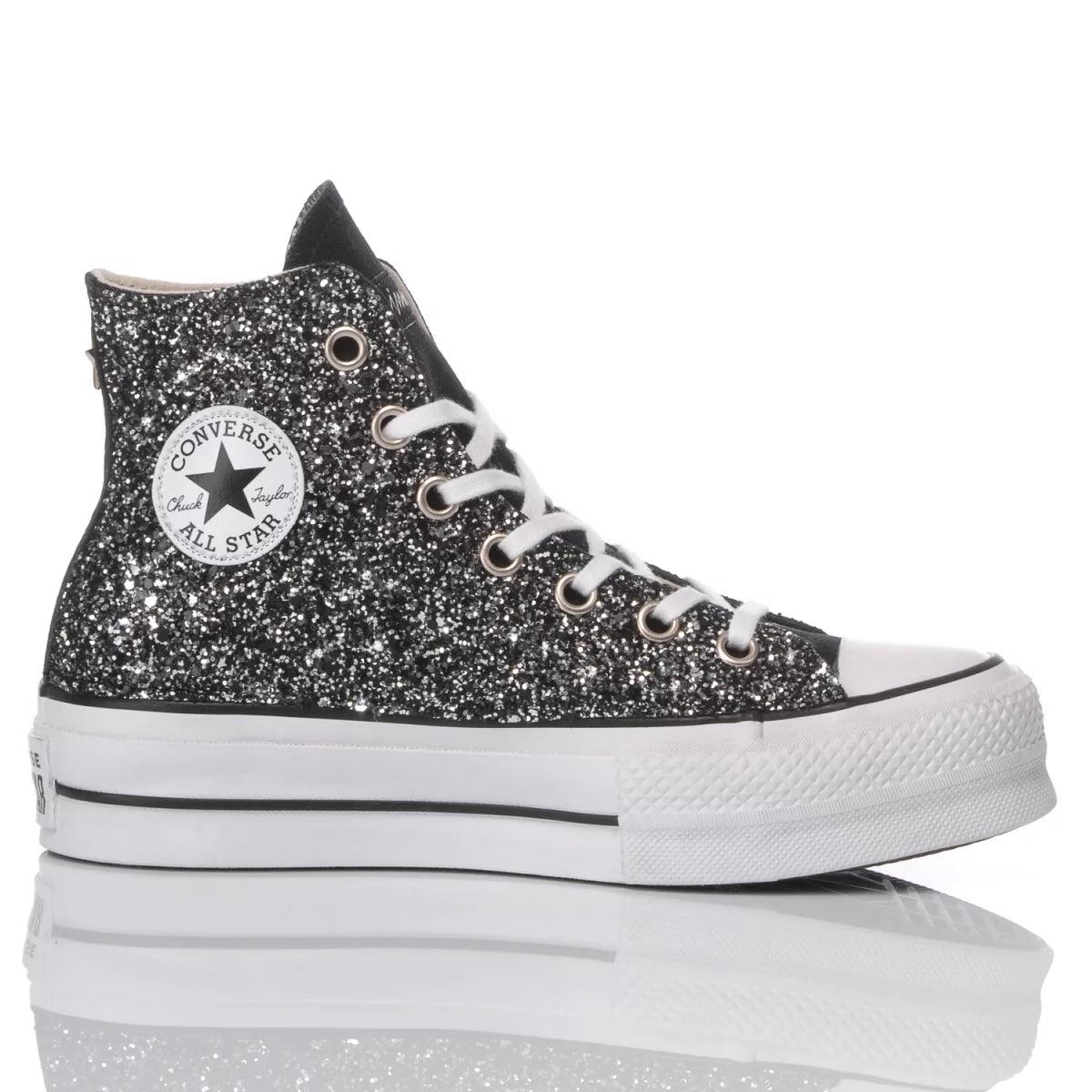 Converse Platform Glitter Nero - Barrile donna
