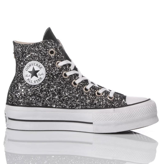 Converse Platform Glitter Nero - Barrile donna
