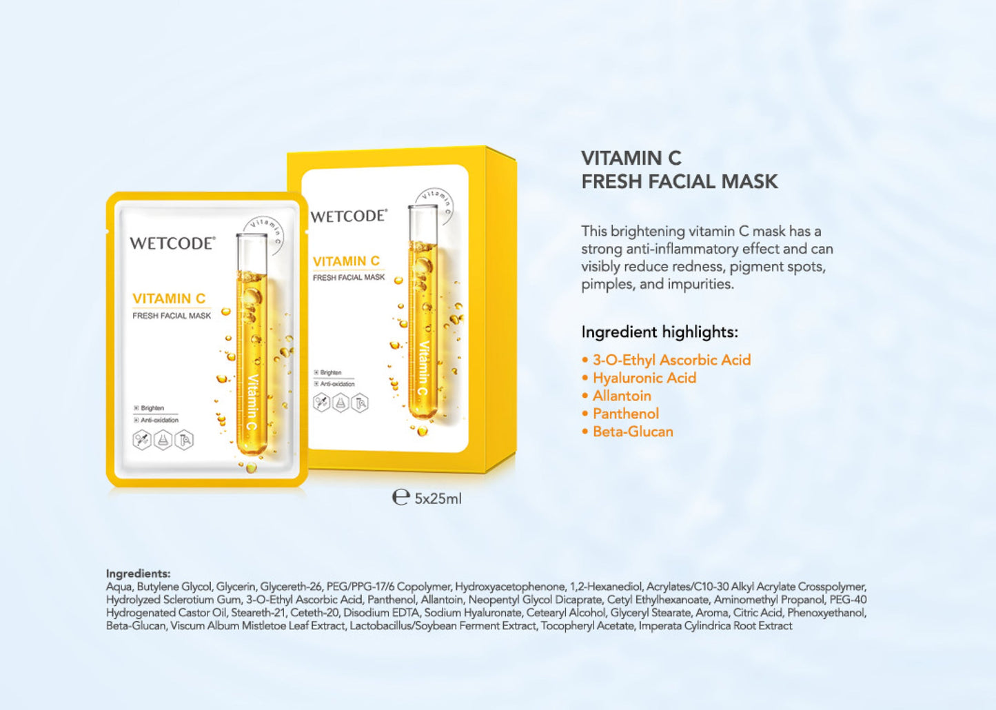 WETCODE - Vitamin C Fresh Facial Mask *5pz - Barrile donna