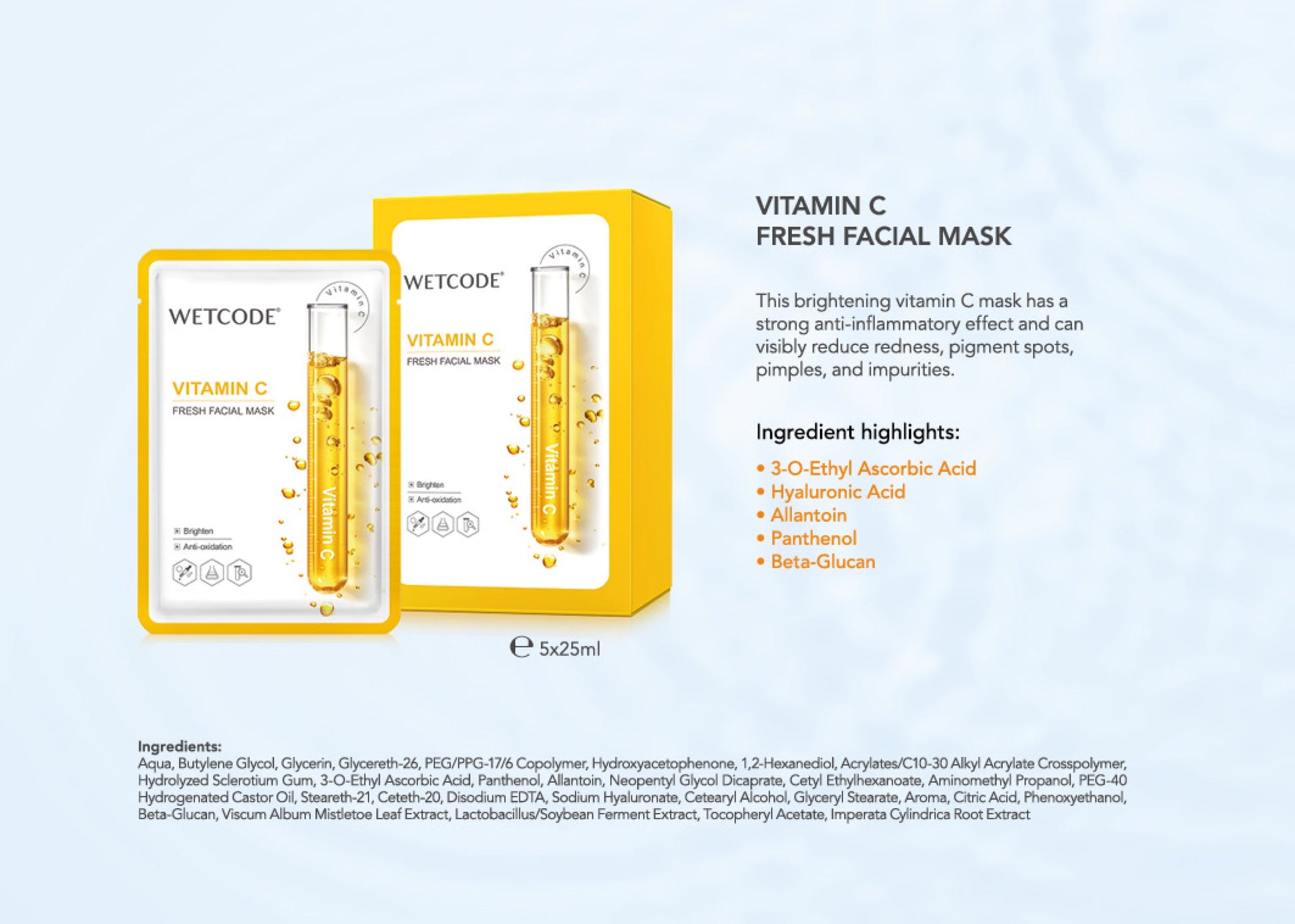 WETCODE - Vitamin C Fresh Facial Mask *5pz - Barrile donna