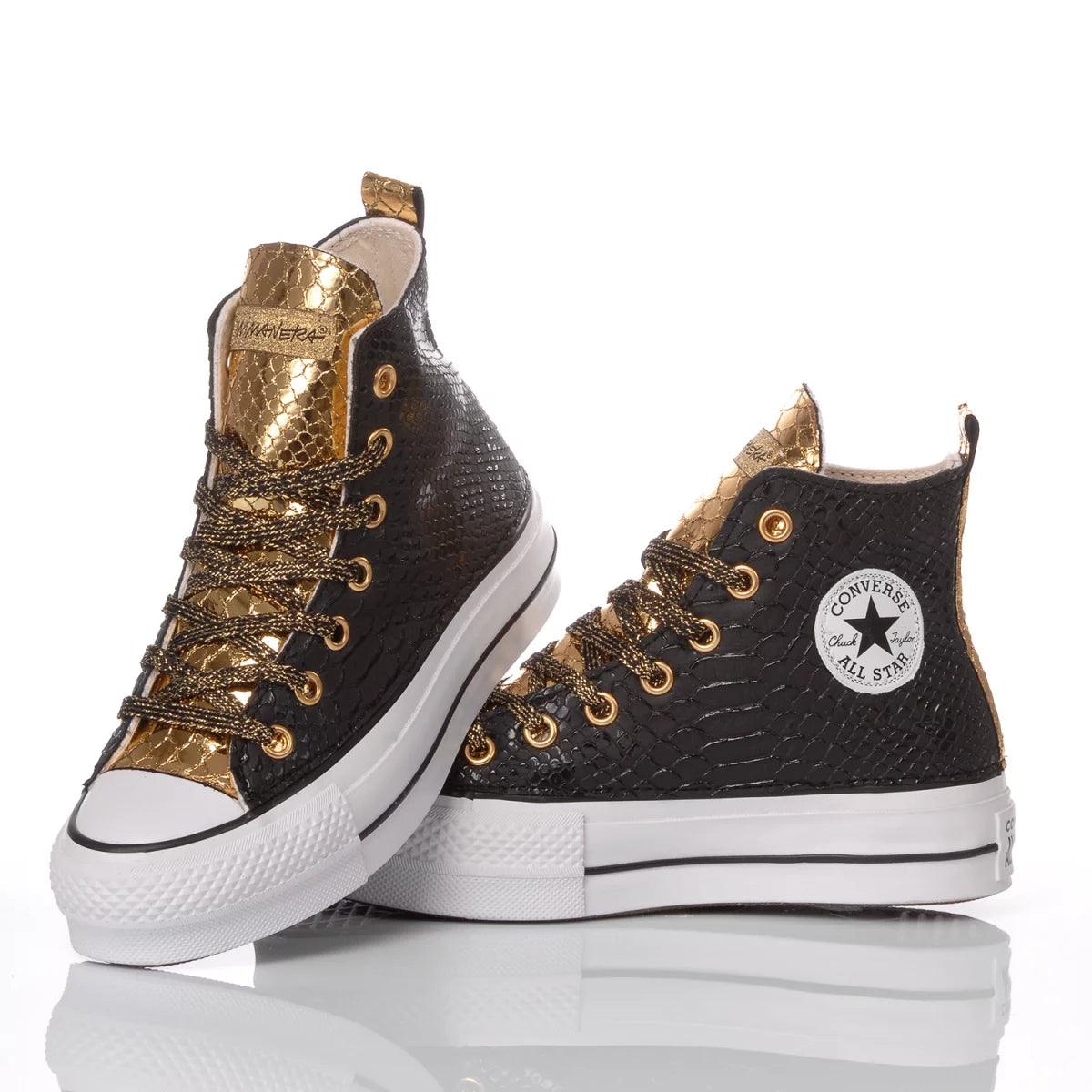 Converse Platform Snake Black/Gold - Barrile donna