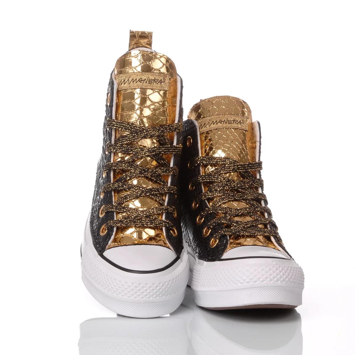 Converse Platform Snake Black/Gold - Barrile donna