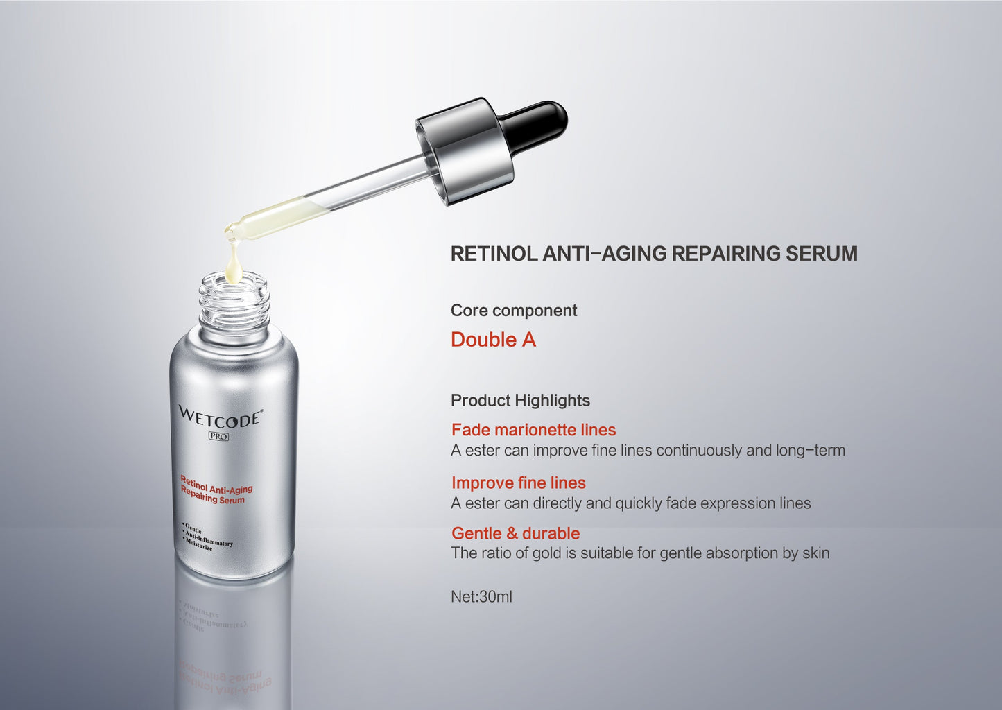 WETCODE - Pro Retinol Anti Aging Repairing Serum 30ml - Barrile donna