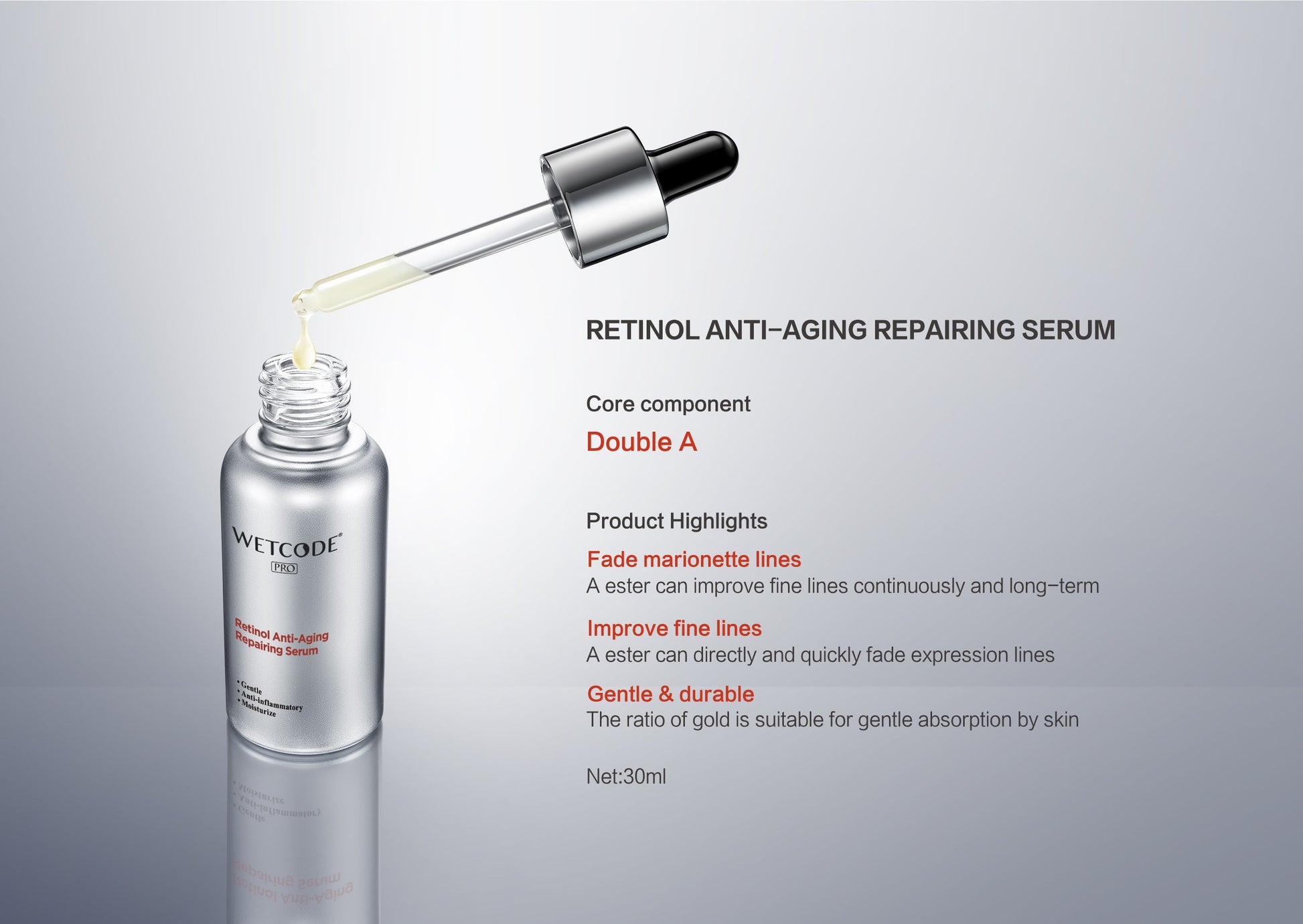 WETCODE - Pro Retinol Anti Aging Repairing Serum 30ml - Barrile donna
