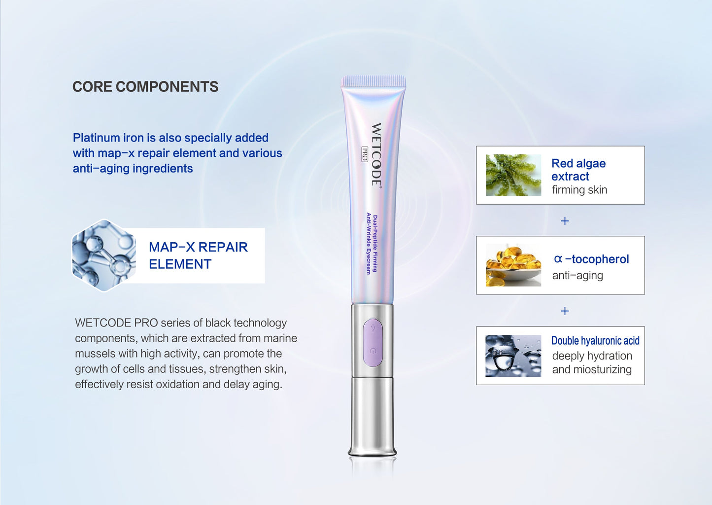 WETCODE - Dual-Peptide Firming Anti-wrinkle Eye Cream 20ml - Barrile donna