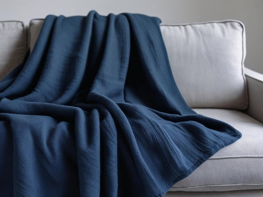 Foulard arredo “Notturna” – Blu notte - Barrile donna