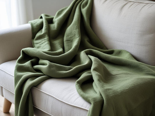 Foulard Arredo Verde Muschio – Copritutto in Cotone 260x280 - Barrile donna