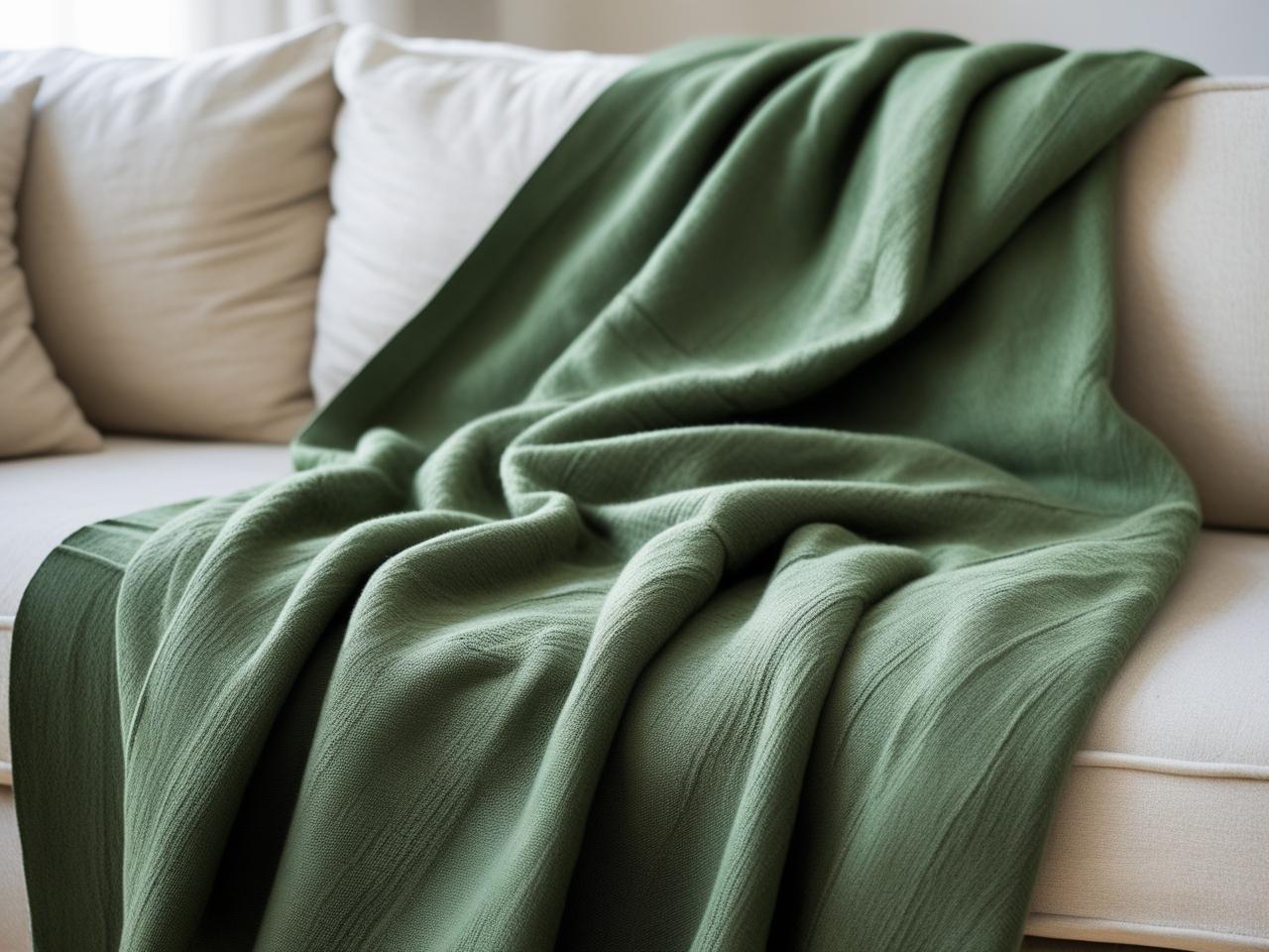 Foulard Arredo Verde Bosco – Copritutto in Cotone 260x280 - Barrile donna