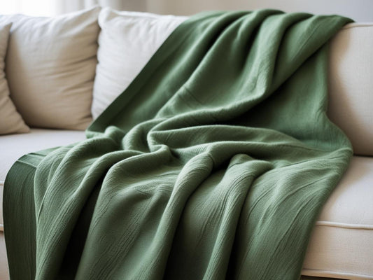 Foulard Arredo Verde Bosco – Copritutto in Cotone 260x280 - Barrile donna