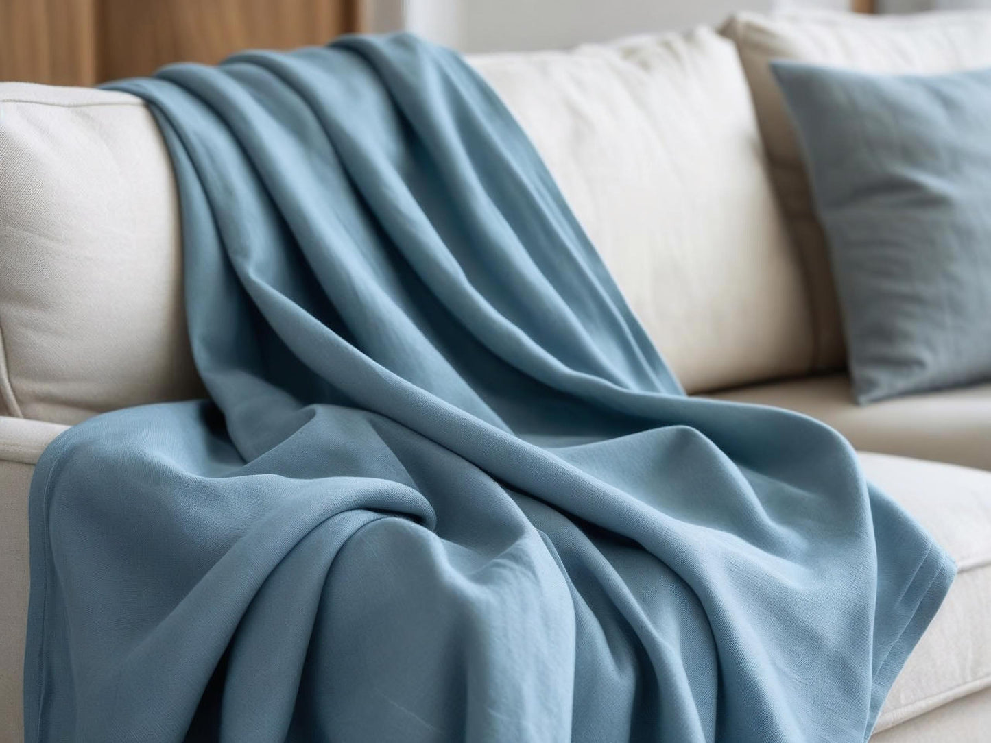 Foulard arredo “Laguna” – Azzurro carta da zucchero - Barrile donna