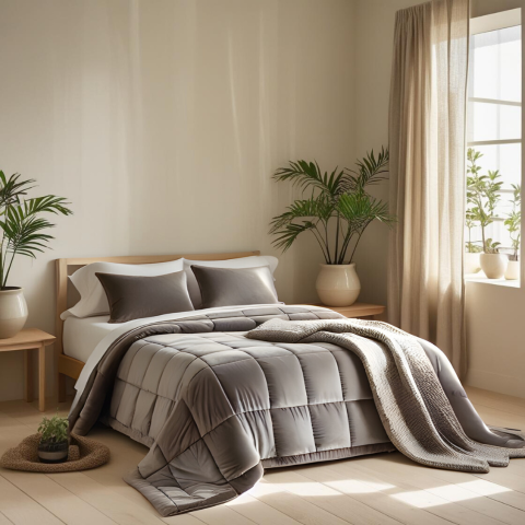 Trapunta Glenda in velluto di cotone trapuntatura a cassettoni - Barrile donna