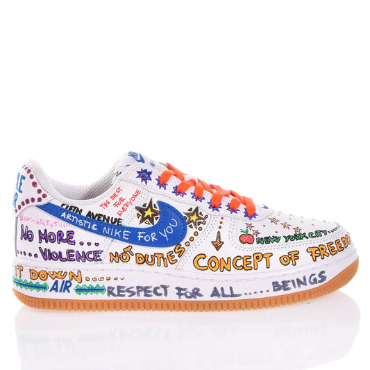 Nike Air Force 1 White Written - Barrile donna