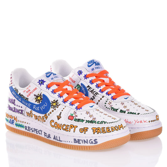 Nike Air Force 1 White Written - Barrile donna