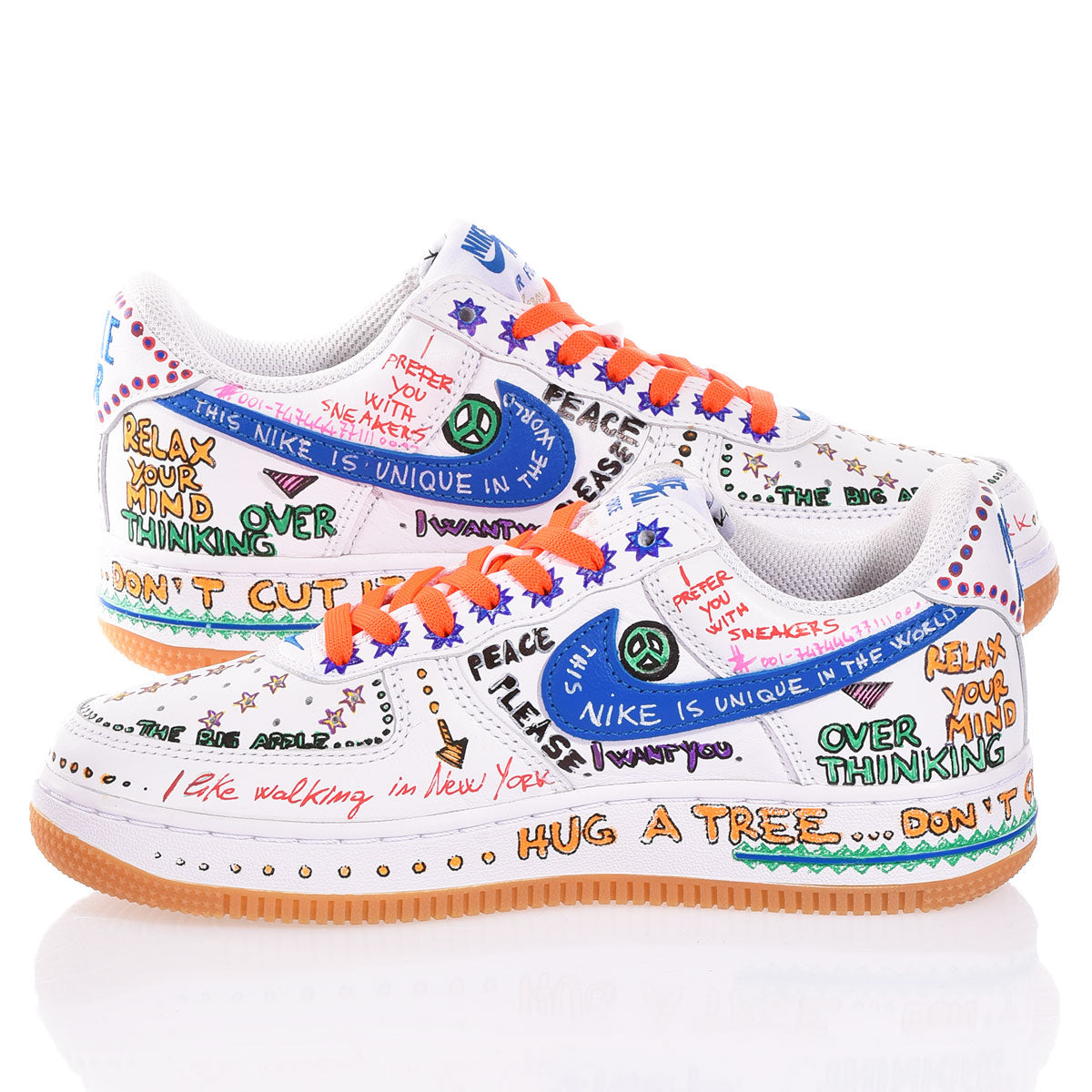 Nike Air Force 1 White Written - Barrile donna