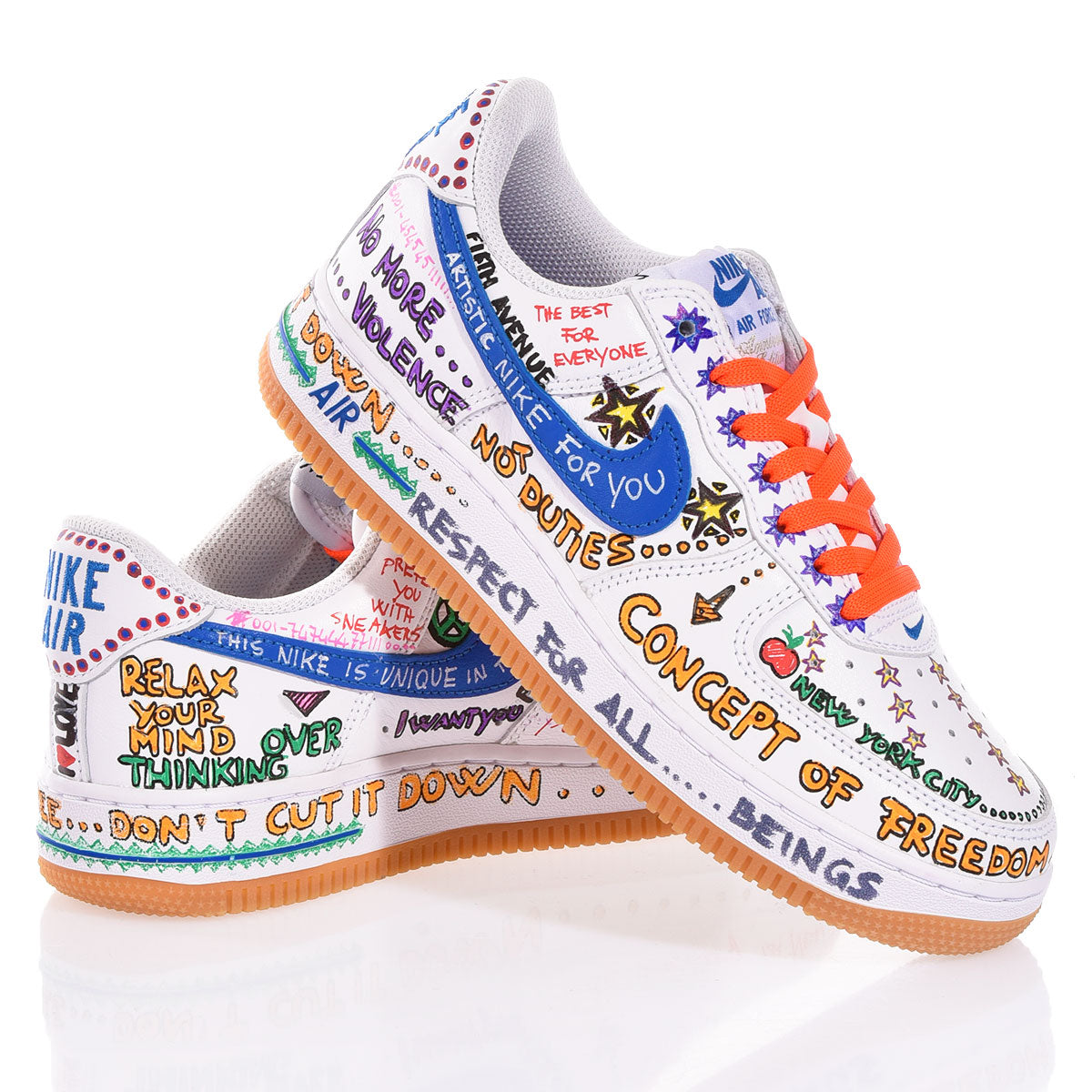 Nike Air Force 1 White Written - Barrile donna