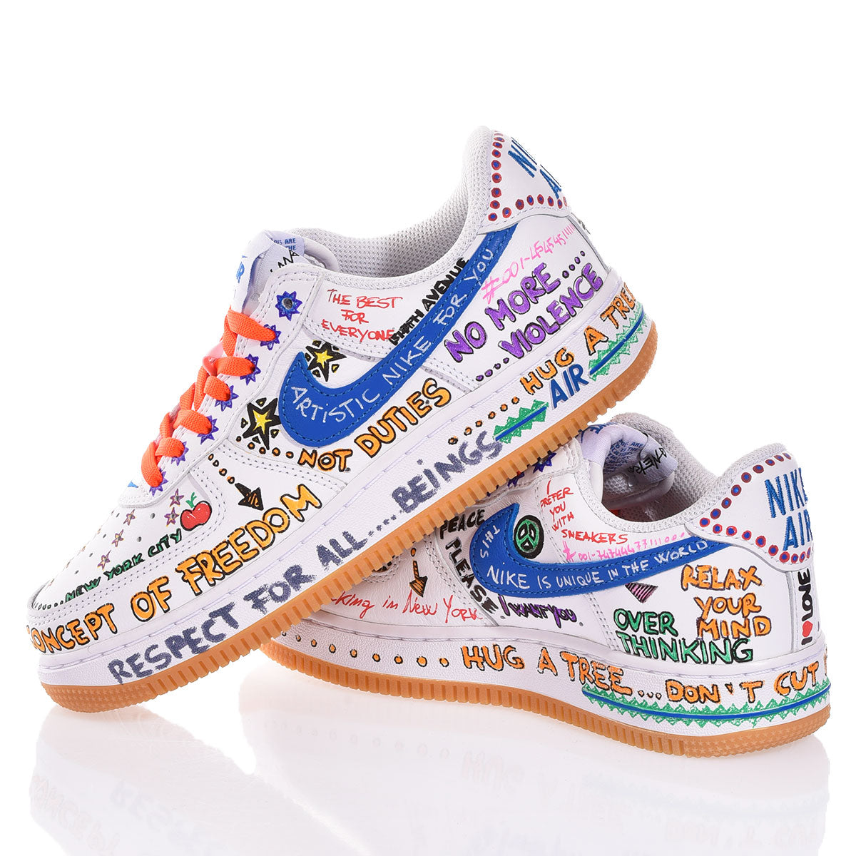 Nike Air Force 1 White Written - Barrile donna