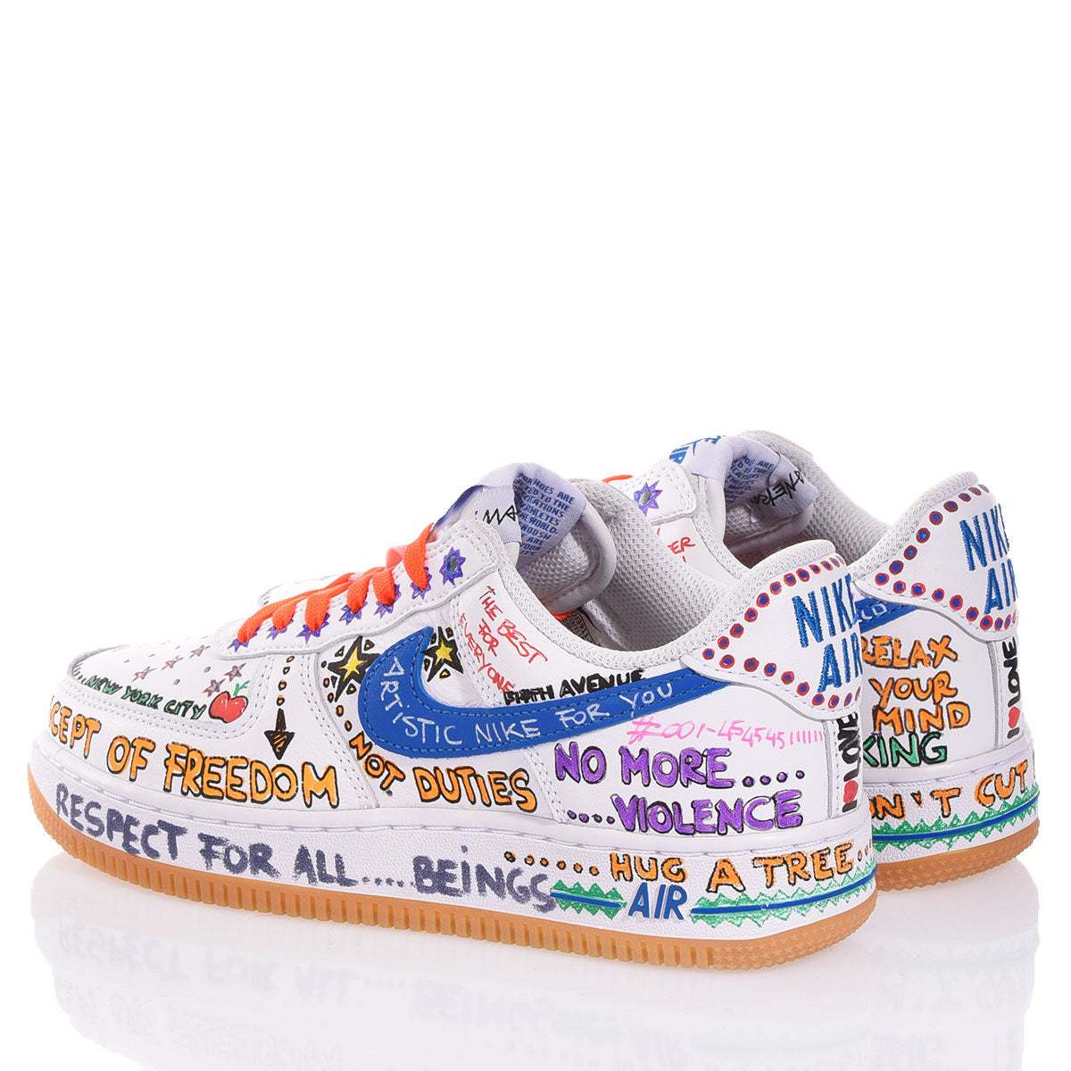 Nike Air Force 1 White Written - Barrile donna