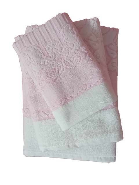 Set Spugna Angioletti 1+1 in Cotone Egiziano Jacquard - Barrile donna