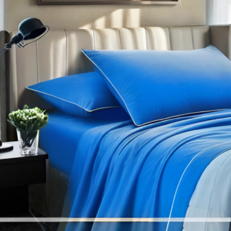 Completo Letto Tinta Unita Cotone Percalle 200 Fili linea Lagom- Matrimoniale. - Barrile donna