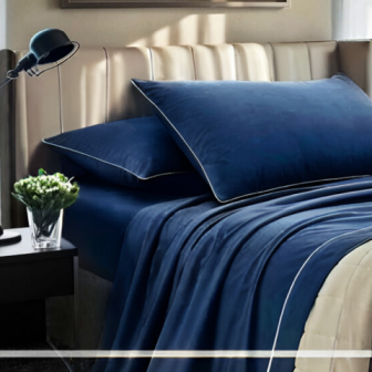 Completo Letto Tinta Unita Cotone Percalle 200 Fili linea Lagom- Matrimoniale. - Barrile donna