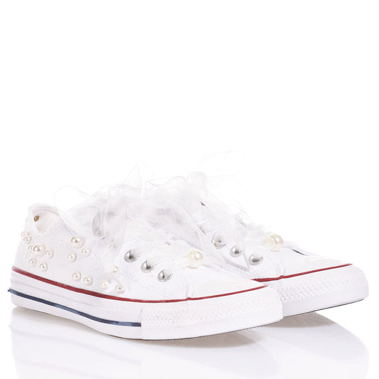 Converse Pearls White Ox - Barrile donna