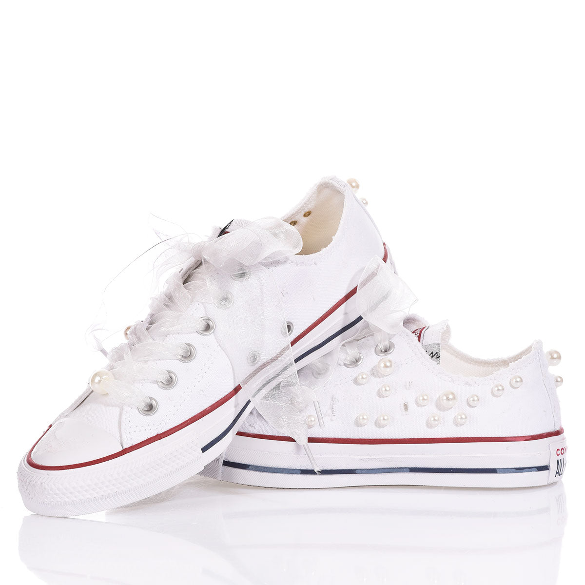 Converse Pearls White Ox - Barrile donna