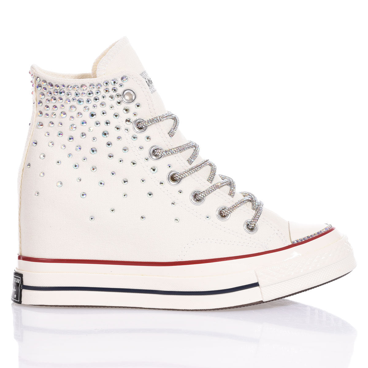 Converse Wedge Swarovski White - Barrile donna