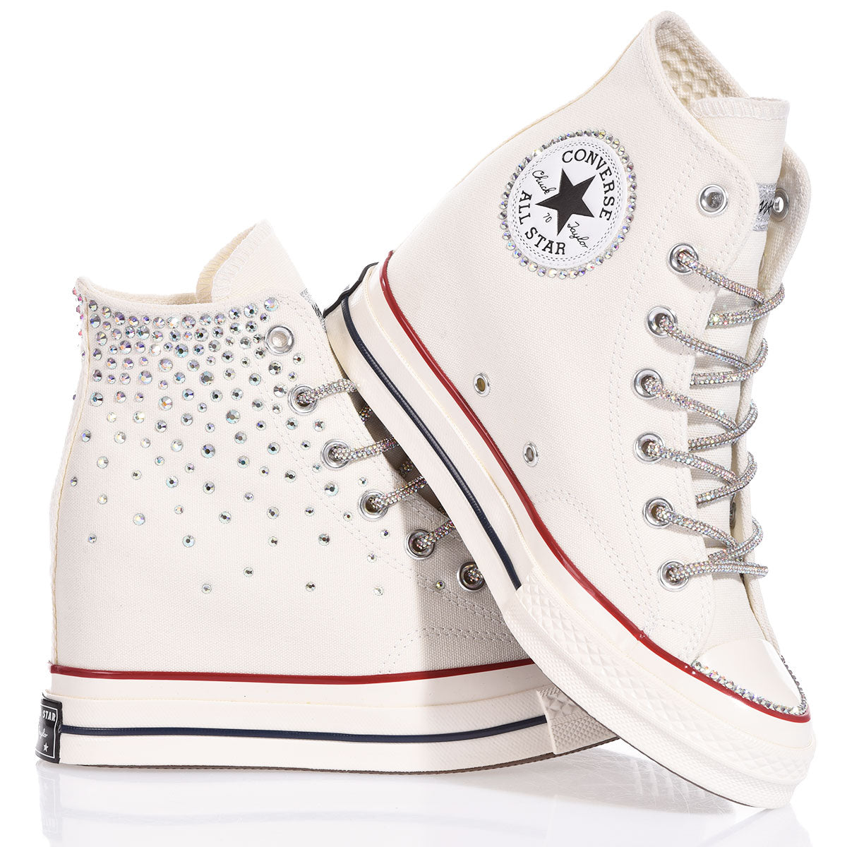 Converse Wedge Swarovski White - Barrile donna