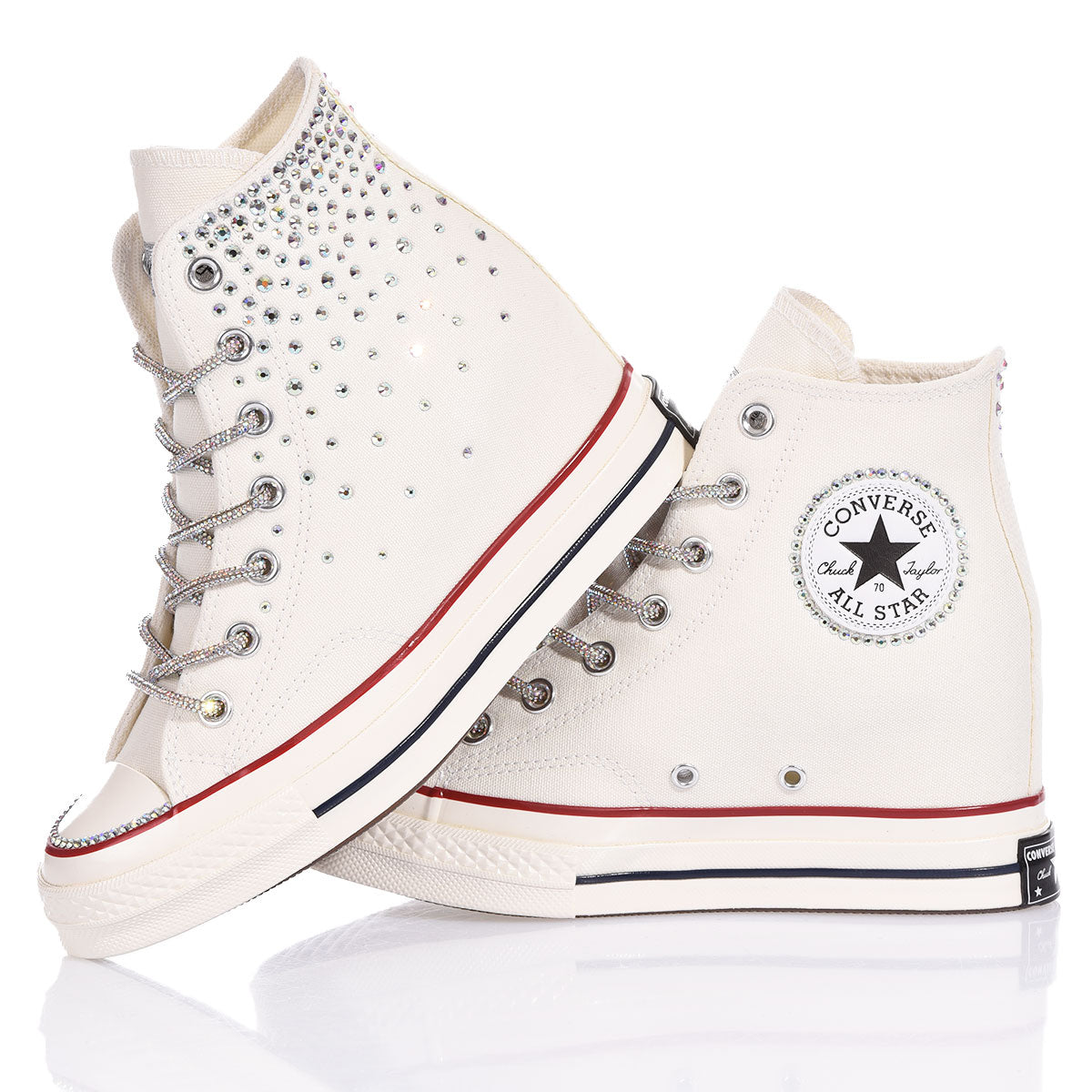 Converse Wedge Swarovski White - Barrile donna